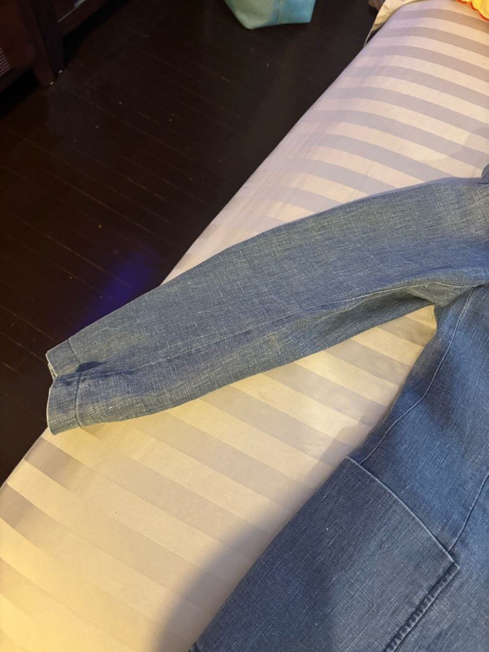 TALLIA Light Blue Denim Sport Coat with Notch Lapel - Picture 5 of 7